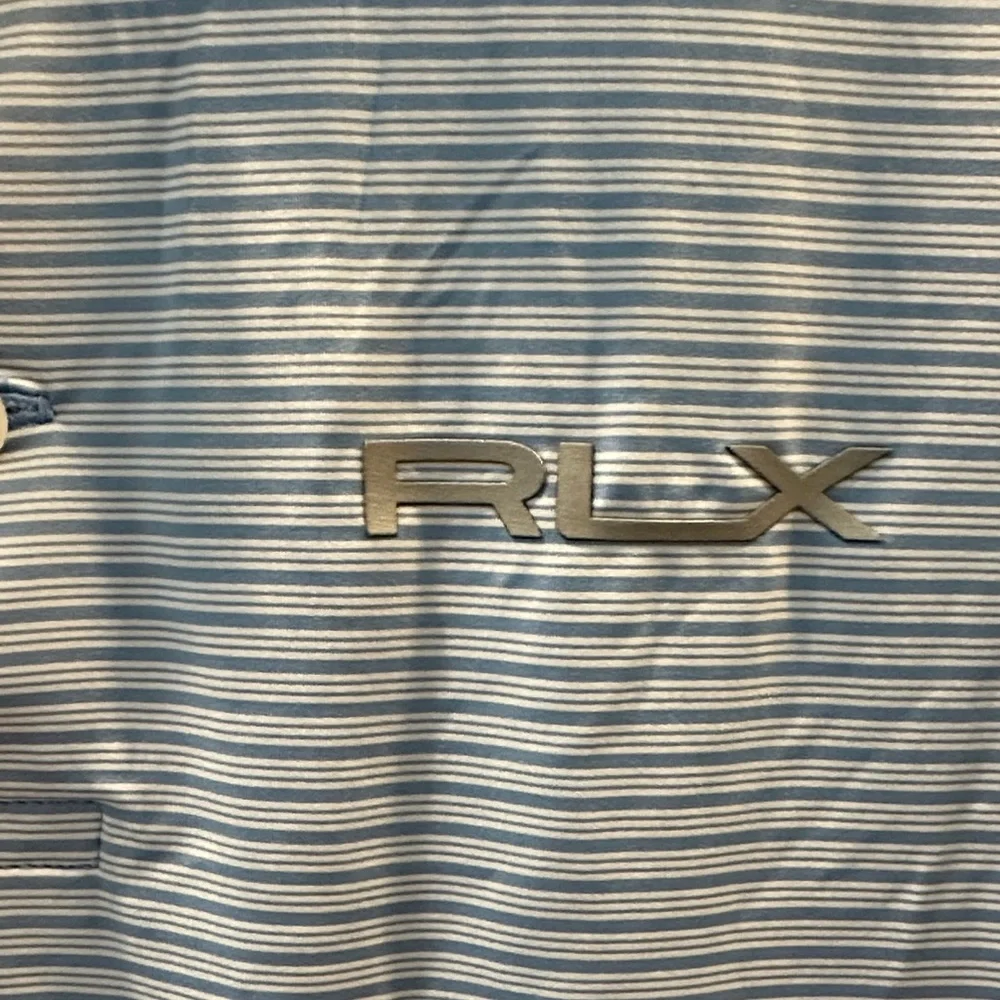 Polo Shirt - Light Blue Striped Men’s Golf Polo by Ralph Lauren